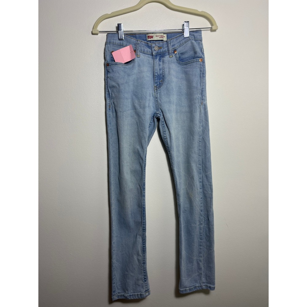 Levis 502 Regular Taper Light Wash Denim Jeans Blue Mens